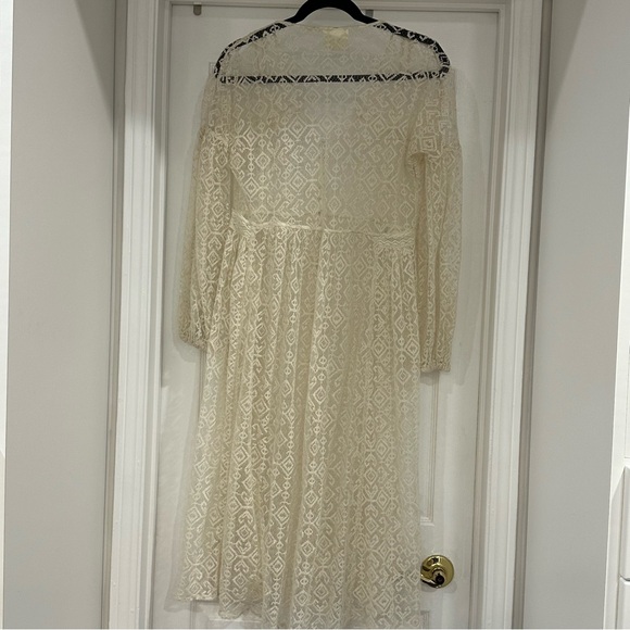 Maeve by Anthropologie ivory shimmering sheer coverup/duster size XS - Picture 3 of 5
